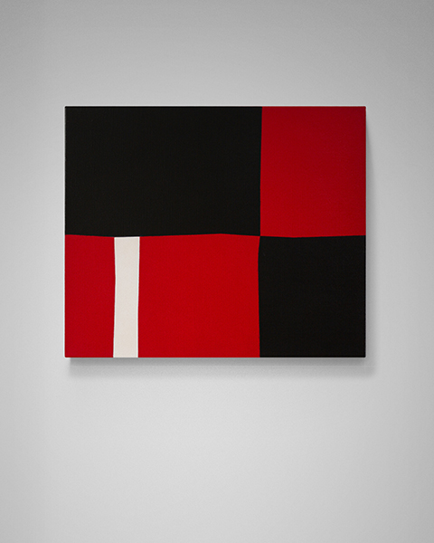 Gemaelde: rot und schwarz, Farbfeld minimalistisch KH#292